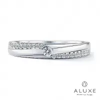 在飛比找Yahoo奇摩購物中心優惠-ALUXE 亞立詩 18K金 鑽石情侶結婚戒指-女戒 RG0
