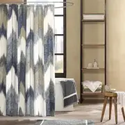 Alpine Shower Curtain Cotton Printed Modern Abstract Pattern Machine Washable...