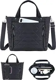 [sweet lion] Womens Puffer Tote Bag Compatible with Stanley Cup, Quilted Bags Work College Travel Handbags Gifts for Women