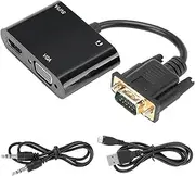 VGa to HDMI Adapter, VGa to HDMI Converter HDMI VGa Adapter HDMI Audio Converter 3-in-1 Power Converter TV Projector Displays with Audio for Laptop
