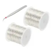 28 Guage/ 0.3 mm 164 Feet Jewelry Craft Wire, 2 Pcs Copper Beading Wire, Silver