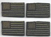 Tiny Green US Flag Patch Embroidered Lot of 4 fits VELCRO® BRAND Loop side