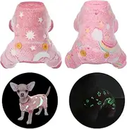 2 Pieces Dog Pajamas for Small Dogs X-Small Dog Sweaters Glow in The Dark Dog Clothes Soft Warm Chihuahua Pajamas for Small Pet Puppy Cat Clothing, 2 Styles