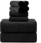 8-Piece Bath Towel Set, 2 Extra Large Bath Towel 8-Piece Towel Set Black3