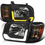 Black Fits 2005-2006 Toyota Tundra Sequoia Led Switchback Headlights+Corner Lamp (for: Toyota)