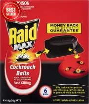 Max Cockroach Baits Killer Traps Child-Resistant Lasts 3 Months 6-Pack