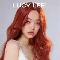 在飛比找Yahoo!奇摩拍賣優惠-【熱賣精選】仿真假髮 LUCY LEE橘紅色法式劉海大波浪長