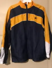BOYS Starter JACKET SIZE 10/12 New Blue Yellow White Zip Up New Light Coat Mesh