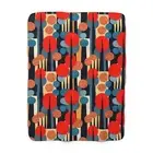 Cozy Sherpa Fleece Blanket, Retro Scandinavian Pattern Couch Throw Blanket