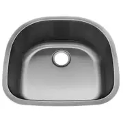 Undermount Stainless Steel Single Bowl D Shape Kitchen Sink 18gauge