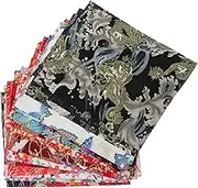 CLISPEED 30Sheets DIY Craft Fabric Patchwork Kit Premium Printed Squares for Sewing and Quilting for Family Projects and Handmade Ornaments