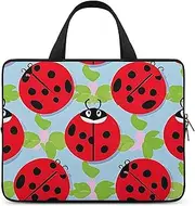 Laptop Case Sleeve Shockproof Computer Carrying Bag Red Ladybug Pattern Laptop Bag Tote Lightweight Notebook Case Cover Traveling Briefcase Handle Bags for Travel Business 17inch