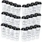 Spanish Christian Coffee Cups 16 oz Reusable Religious 48 White with Black Lid