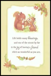 Greeting Card - Chipmunk Squirrel - For Friend - Thanksgiving - 0101