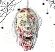 Zombie Heads Halloween Props, Halloween Props Zombie Prank Ghost Decor, Latex Horror Decor Haunted House Decorations, Skull Pendants Halloween Ornaments Ghost Heads