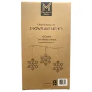 Member's Mark 10ct LED Snowflake Lights, 18', Cool White to Blue