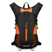 GGP Black And Orange Patchwork Style Lightweight Outdoor Cycling Backpack Durable And Water Resistant Oxford Fabric, Large Capacity Sports Hiking Bag, Unisex Design