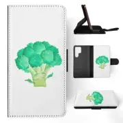 FLIP CASE FOR SAMSUNG GALAXY|WATERCOLOR BROCCOLI VEGETABLE