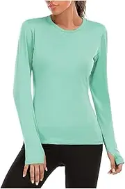 [Generic] Round Neck T Shirt for Women Solid Colors Top Women's Quick-drying Long-sleeved T-shirt Womens Loose Casual T Shirt