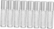 SHERCHPRY 8Pcs Slip Glass Roller Bottles for Essential Oils and Perfume Refillable Empty Containers with Massage Roller Balls for Travel and Aromatherapy Use