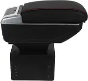 iplusmile Car Center Console Storage Box, Universal Armrest Central Console Adjustable Leather Center Console Dual Organizer Car Armrest Seat Accessories for Most Vehicle