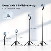 Aluminum Phone Tripod Stand Remote for 4" - 6.8" Devices iPhone Gopro Samsung