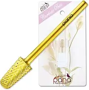 Pana 3/32" Safety Bit Nail Carbide Bit - For Electric Dremel Drill Machine (Coarse, Cone - Gold)