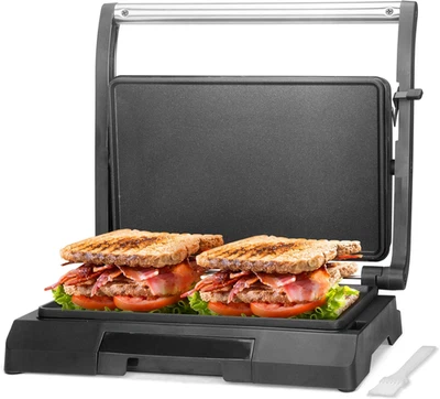 Panini Press Electric Griddle, 2-Slices Panini Grill Press Sandwich Maker Press,