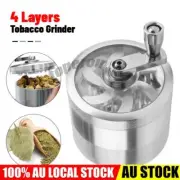 4 Layer Metal Zinc Alloy Herb Tobacco Grinder Hand Muller Smoke Crusher Spice AU