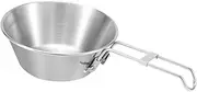 ibasenice 1Pc Collapsible Stainless Steel Camping Cup Portable Outdoor Tea Cup Lightweight Food Storage Bowl for Hiking and Travel Design for Easy Carrying