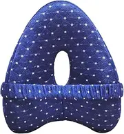 Memory Foam Leg Pillow for Pregnancy and Knee Support, Knee Pillow for Side Sleepers, Contoured Heart-Shaped Leg Cushion in Navy Blue Floral Jacquard