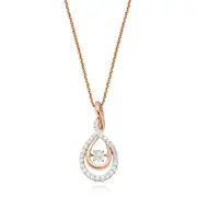 Zamel's 9ct Rose Gold Round Cut Dancing Diamond with 0.25 CT of Pendant