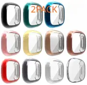 2pack For Fitbit Versa 3 Fitbit Sense Watch Full Cover Screen Protector TPU Case
