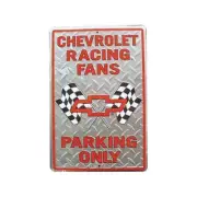 Chevrolet racing fans parking only sign 12x8 plate tag nascar ss chevy gm motor
