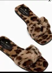 NWT KATE SPADE SANDY LEOPARD SLIPPERS SANDALS 10