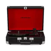 Vinyl Record Player with Speakers and Wireless Bluetooth Black Audio Turntables