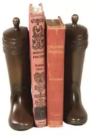 Bookends Bookend EQUESTRIAN Lodge Boots Resin Hand-Painted Hand-Cast Pai