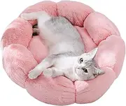 Winter Cat Beds,Soft Warm Cat Beds Flower Cat Cave | Calming Washable Pet Beds Plush Cat Nest for Small Cats & Indoor Dogs