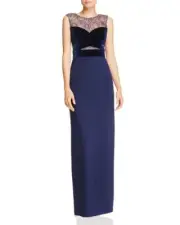 New $260 Aidan Mattox Women's Long Sleeveless Round Neck Maxi Dress A6039