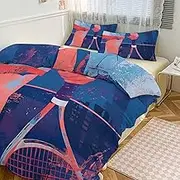 GHBNK Quilt Set 3-Piece - Ultra-Soft Thickened Bedding Set, Holding A Tennis Racket Bedspread + 2 Pillowcases, Lightweight Double-Sided Quilt Cover for Home/Hotel/Gifts 102"x90"