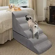 Dog Stairs/Dog Steps/Dog Ramp for High Beds 29 inches Tall, 6-Step Dog Stairs for 25-30 inches Couch/Bed, Pet Stairs for Bed Climbing for Small Large Dogs/Cats, Non-Slip Balanced Pet Step Indoor, Grey