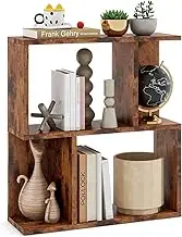 Giantex 3-Tier Bookshelf, Display Shelf for Small Space, Freestanding Side Table, Wooden Nightstand for Home Office, Living Room & Bedroom (Rustic Brown)