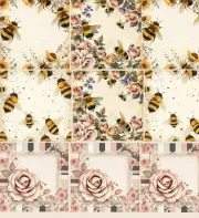 Bumble Bee Decoupage Rice Paper For Ornament-Wood Art Collage A4 1 Sheet