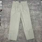 Dockers Pants Mens 36x32 Gray Khaki Classic Pleated Stretch Canvas VTG USA NEW