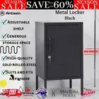 ArtissIn Metal Locker Storage Shelf Filing Cupboard Cabinet Bedside Table Black