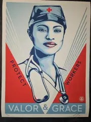 Valor & Grace Nurse Appreciation Shepard Fairey Obey Giant Screen Print Poster