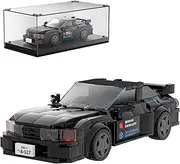 Mould King GTR32 Initial D Toy Car Building Sets with Acrylic Display Case, Collectible Model Car Toy Building Blocks 27014, Cool Simulation Cockpit Speed Racing Cars for Fans and Kids 8+ (389 PCS)