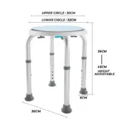 Bath Shower Stool Height Adjustable Chair Seat Rotating Swivel Round Anti-slip