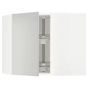 METOD corner wall cabinet with carousel, white/Havstorp light grey, 68x37x60 cm