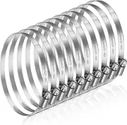 100-120mm Hose Clips, 8 Pcs Adjustable Hose Clamps 304 Stainless Steel Pipe Clips, Pipe Clamps Metal for Securing Hoses or Pipes for Vent Pipe Drain Pipe Exhaust Pipe Water Pipe